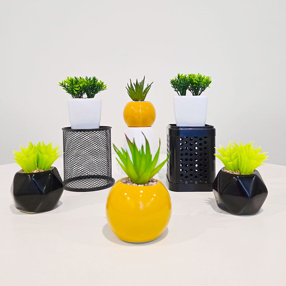 Pack of 6 ceramic Artificial plants